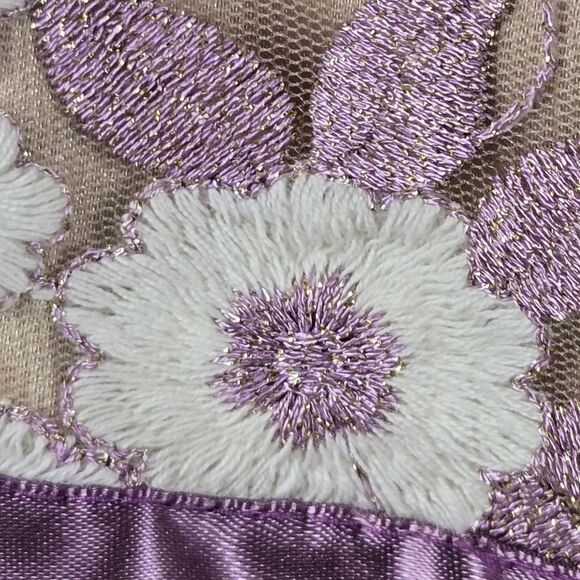 Rare Editions Baby Girl Formal Dress Purple Embroidered Frilly Mesh Tulle Ruffle - Picture 4 of 12